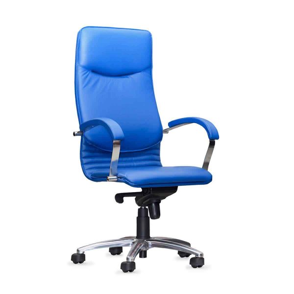 Blue leather office chair 1